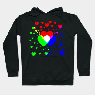 Field of hearts pride pattern in blck Hoodie